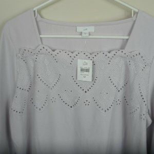 J Jill Cotton  Top Tunic Lilac Lavender Sz M NWT